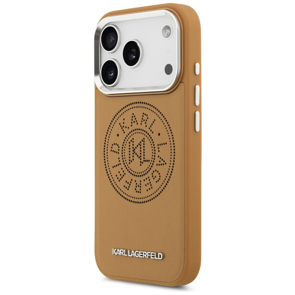 Husa MagSafe pentru Apple iPhone 17 Pro, Karl Lagerfeld, Point & Metal Logo, Maro