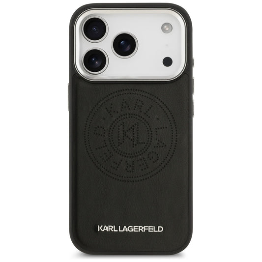 Husa MagSafe pentru Apple iPhone 17 Pro, Karl Lagerfeld, Point & Metal Logo, Neagra