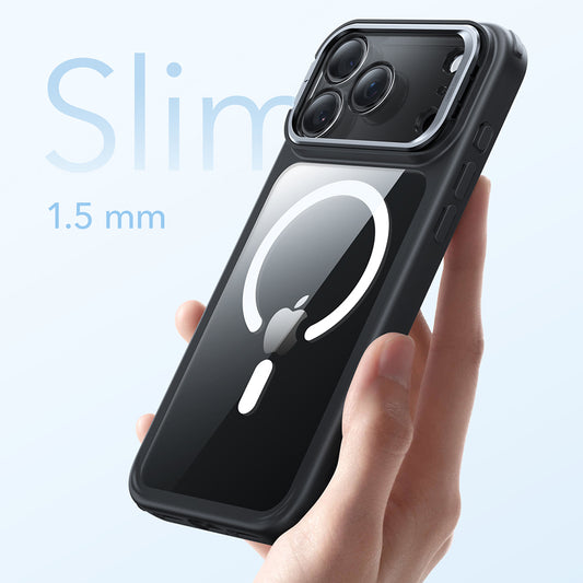 Husa MagSafe pentru Apple iPhone 17 Pro Max, ESR, Classic Hybrid Kickstand, Neagra Transparenta