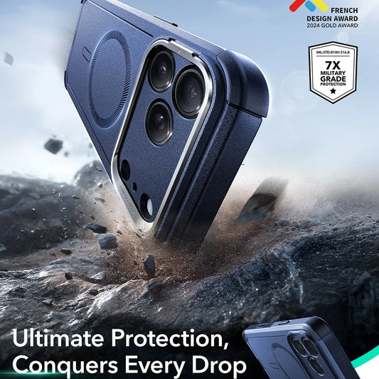 Husa MagSafe pentru Apple iPhone 17 Pro Max, ESR, Cyber Armor Kickstand, Albastra