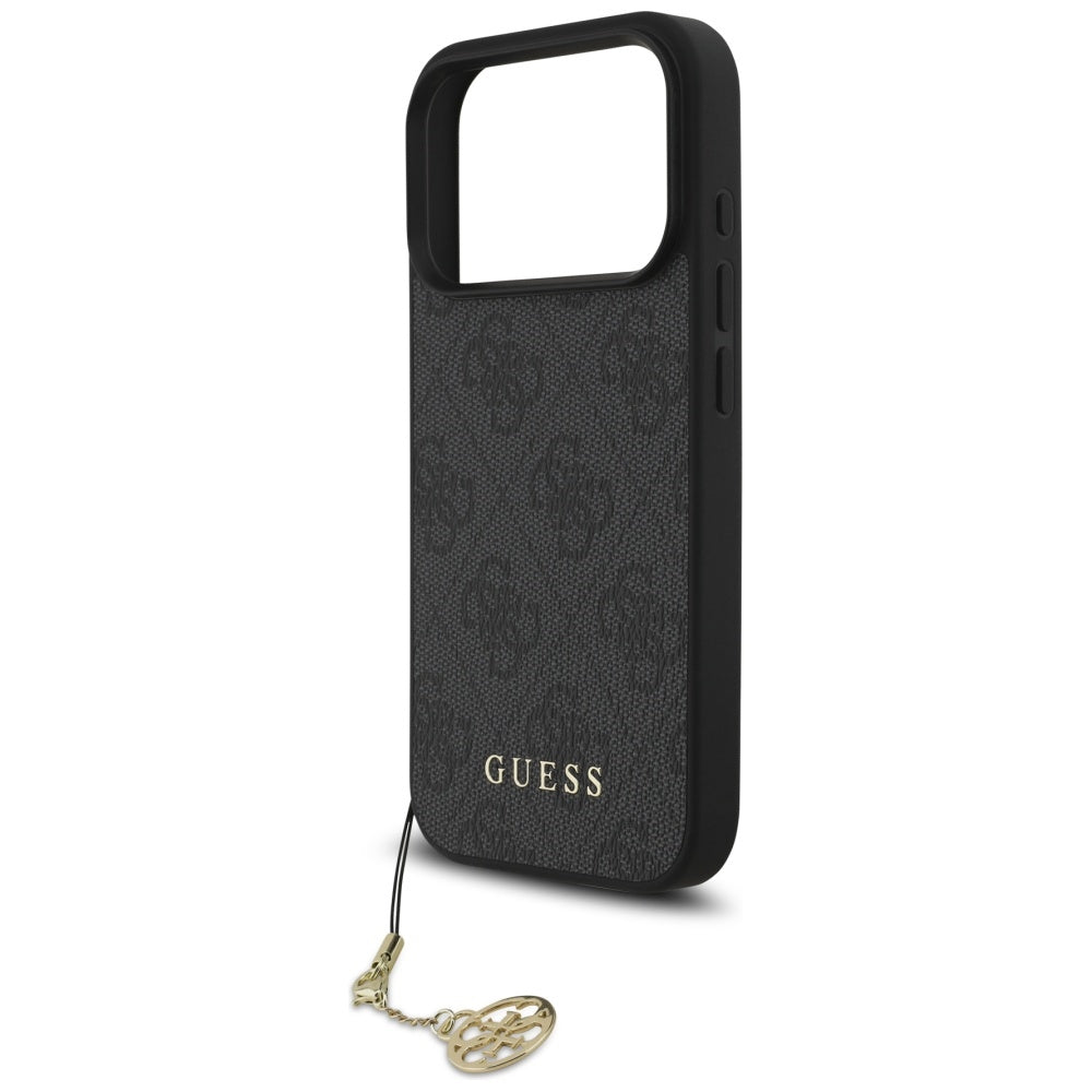 Husa MagSafe pentru Apple iPhone 17 Pro Max, Guess, 4G Charm Cradle, Neagra