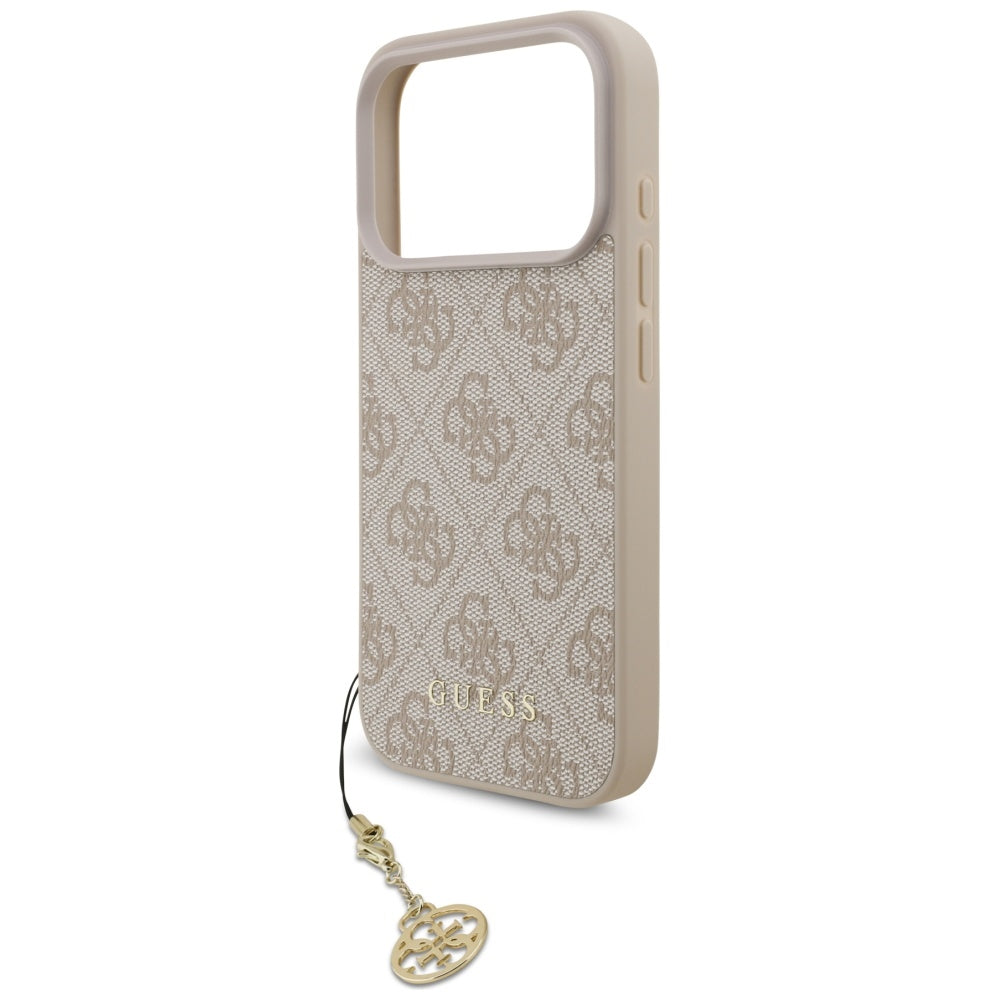 Husa MagSafe pentru Apple iPhone 17 Pro Max, Guess, 4G Charm Cradle, Roz