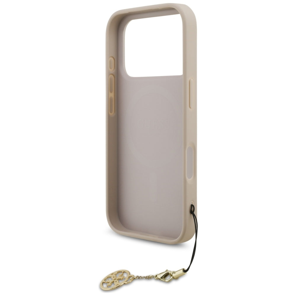 Husa MagSafe pentru Apple iPhone 17 Pro Max, Guess, 4G Charm Cradle, Roz