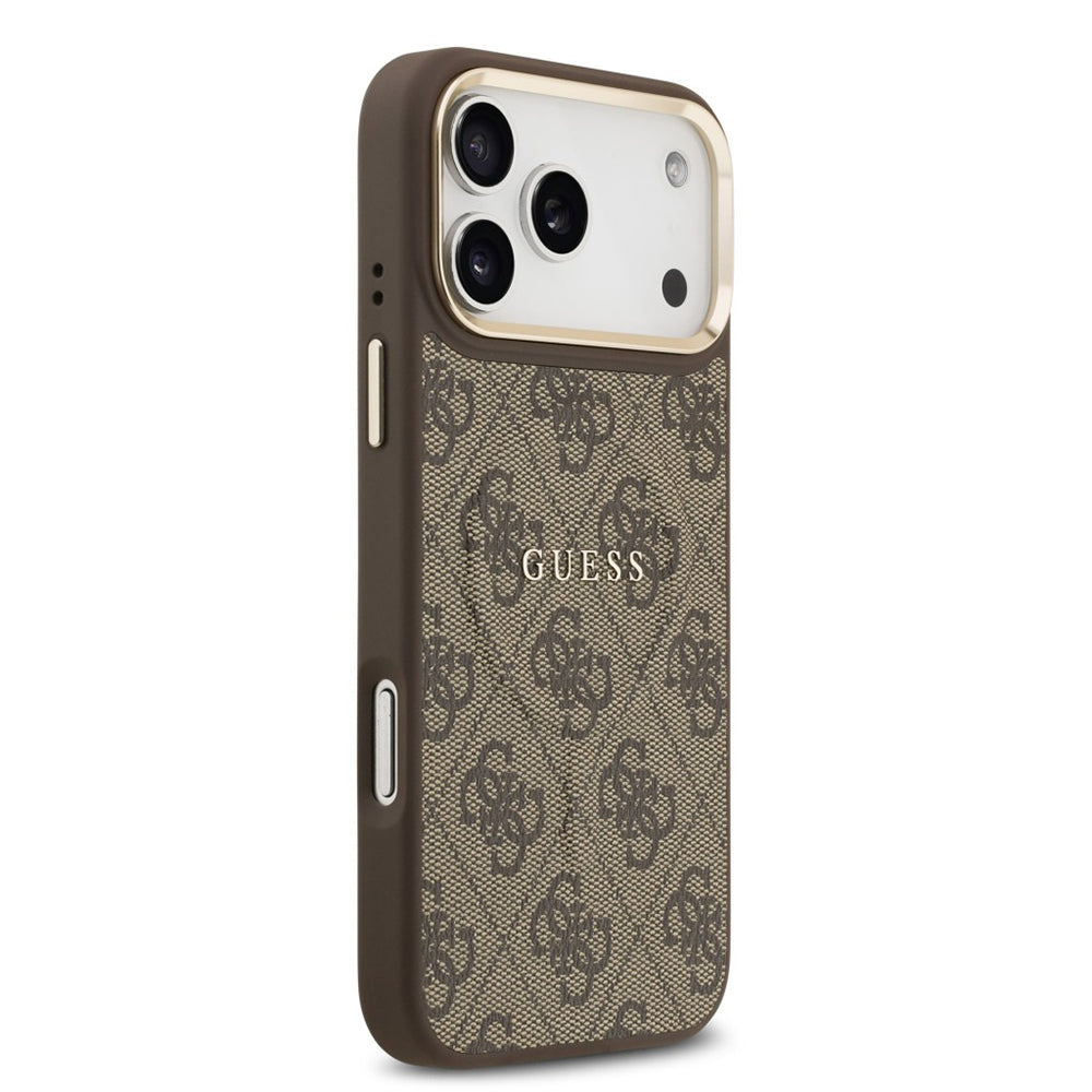 Husa MagSafe pentru Apple iPhone 17 Pro Max, Guess, 4G Classic, Maro