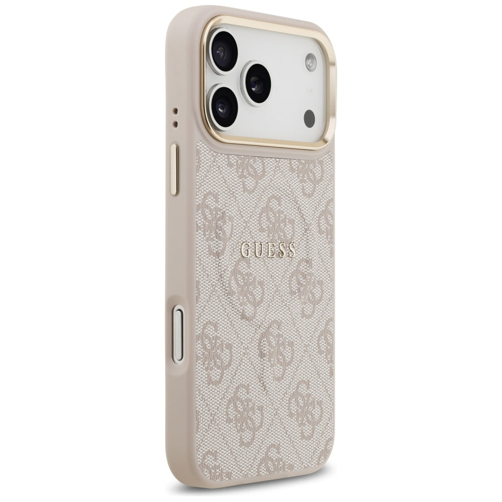 Husa MagSafe pentru Apple iPhone 17 Pro Max, Guess, 4G Classic, Roz