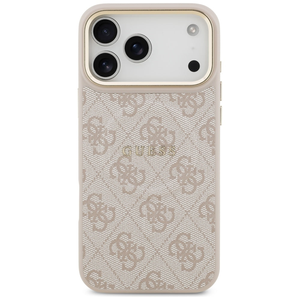 Husa MagSafe pentru Apple iPhone 17 Pro Max, Guess, 4G Classic, Roz