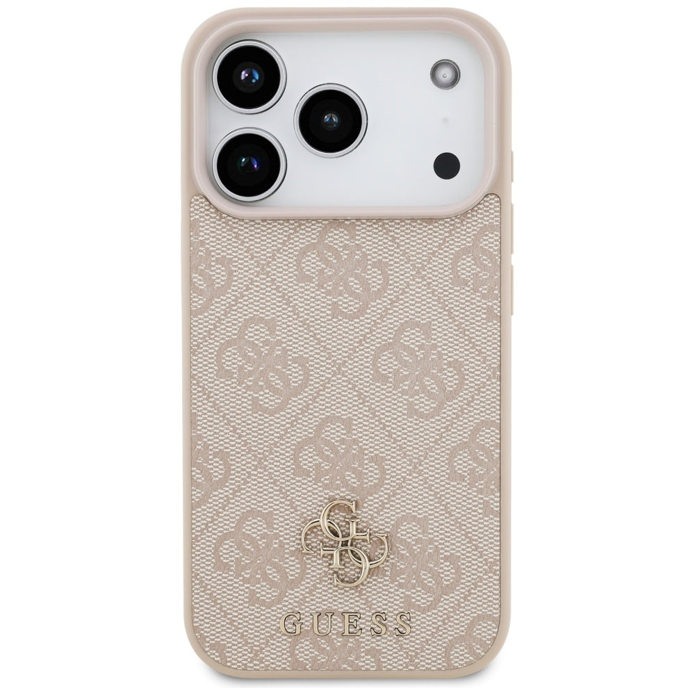Husa MagSafe pentru Apple iPhone 17 Pro Max, Guess, 4G Small and Classic Logo, Roz