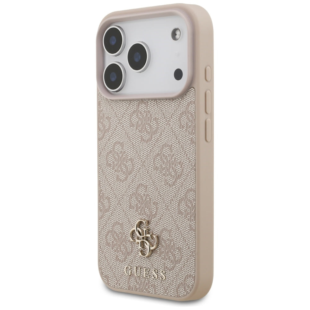 Husa MagSafe pentru Apple iPhone 17 Pro Max, Guess, 4G Small and Classic Logo, Roz