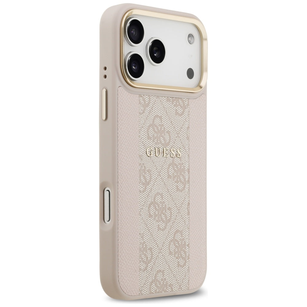 Husa MagSafe pentru Apple iPhone 17 Pro Max, Guess, 4G Stripe, Roz