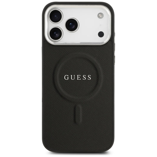 Husa MagSafe pentru Apple iPhone 17 Pro Max, Guess, Classic Logo, Neagra