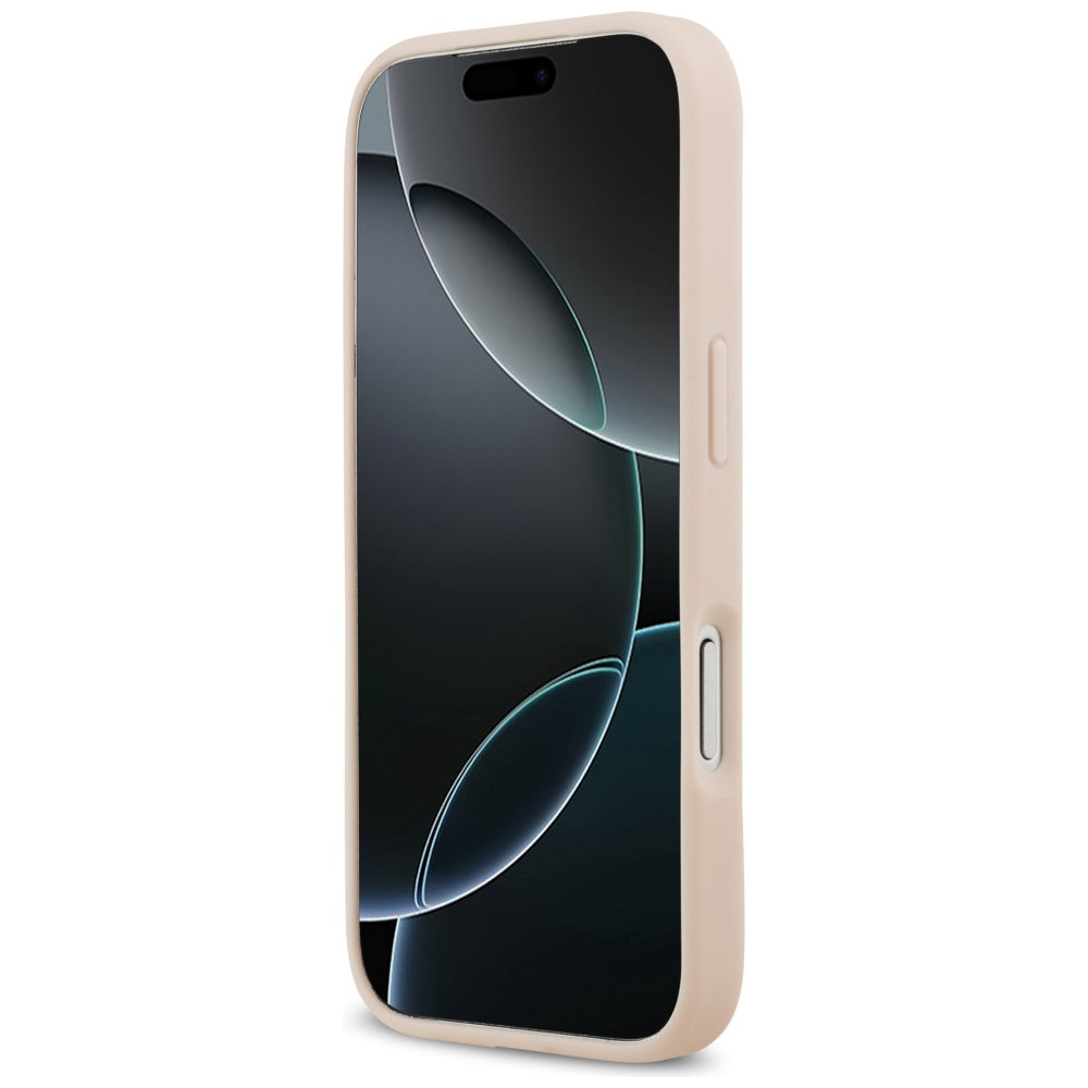 Husa MagSafe pentru Apple iPhone 17 Pro Max, Guess, Grained Flowers, Roz