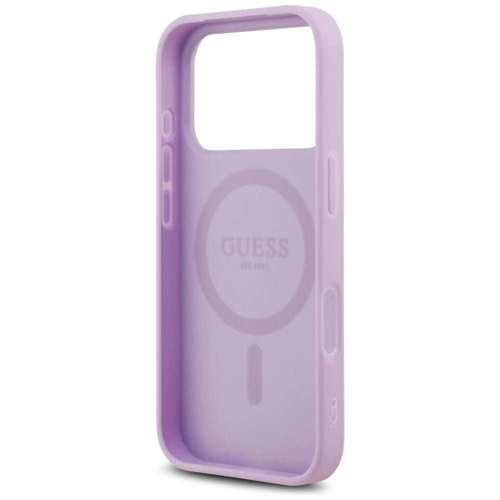 Husa MagSafe pentru Apple iPhone 17 Pro Max, Guess, Grained Gold Ring, Mov