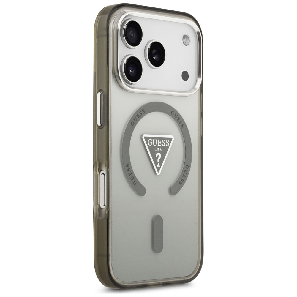 Husa MagSafe pentru Apple iPhone 17 Pro Max, Guess, IML Gradient Triangle Logo, Kaki