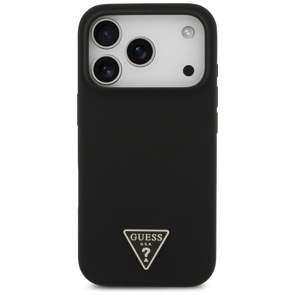 Husa MagSafe pentru Apple iPhone 17 Pro Max, Guess, Triangle Logo, Neagra