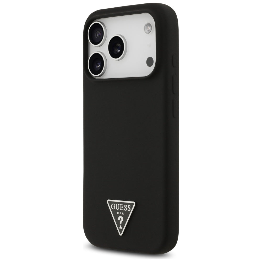 Husa MagSafe pentru Apple iPhone 17 Pro Max, Guess, Triangle Logo, Neagra