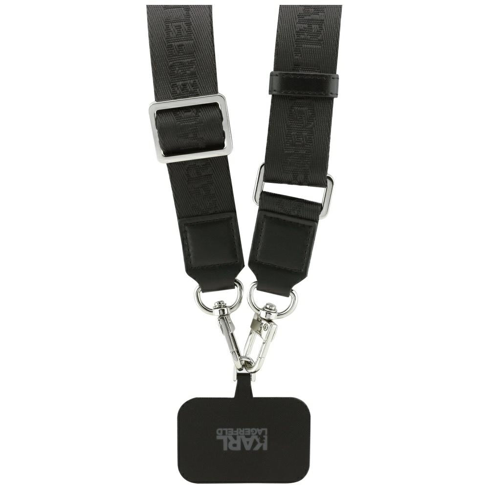 Husa MagSafe pentru Apple iPhone 17 Pro Max, Karl Lagerfeld, Big Strap Choupette Metal Logo, Neagra