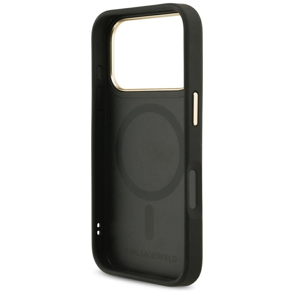 Husa MagSafe pentru Apple iPhone 17 Pro Max, Karl Lagerfeld, Big Strap Karl Metal Logo, Neagra
