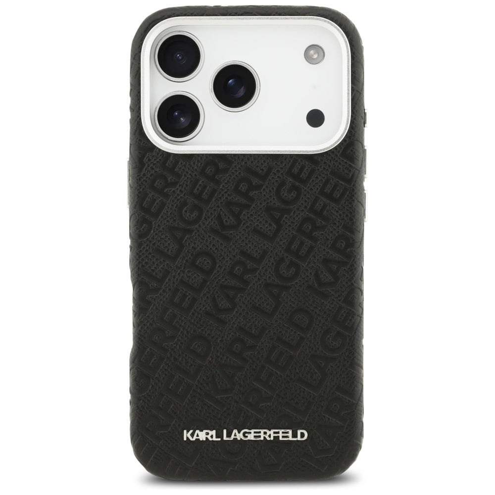 Husa MagSafe pentru Apple iPhone 17 Pro Max, Karl Lagerfeld, FW Stamped Karl, Neagra