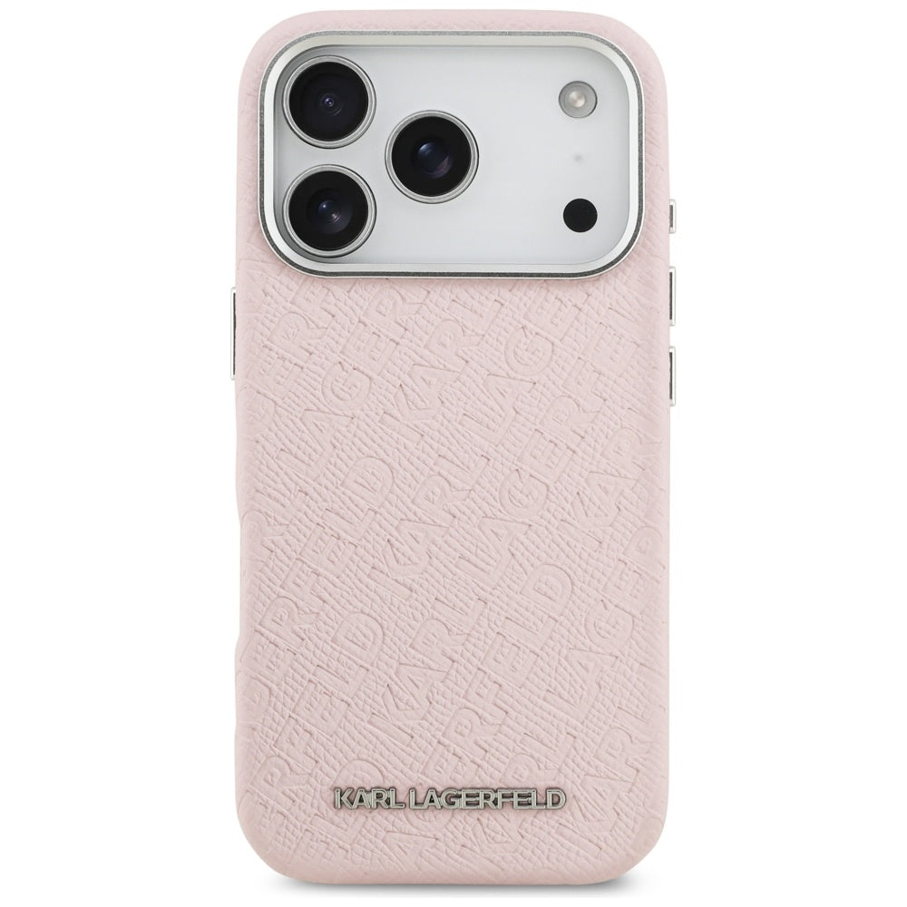 Husa MagSafe pentru Apple iPhone 17 Pro Max, Karl Lagerfeld, FW Stamped Karl, Roz