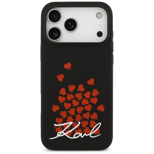 Husa MagSafe pentru Apple iPhone 17 Pro Max, Karl Lagerfeld, Heart Sign Logo, Neagra