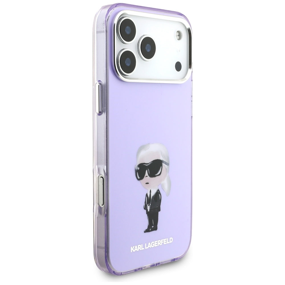 Husa MagSafe pentru Apple iPhone 17 Pro Max, Karl Lagerfeld, IML Aquarelle Logo Karl, Mov