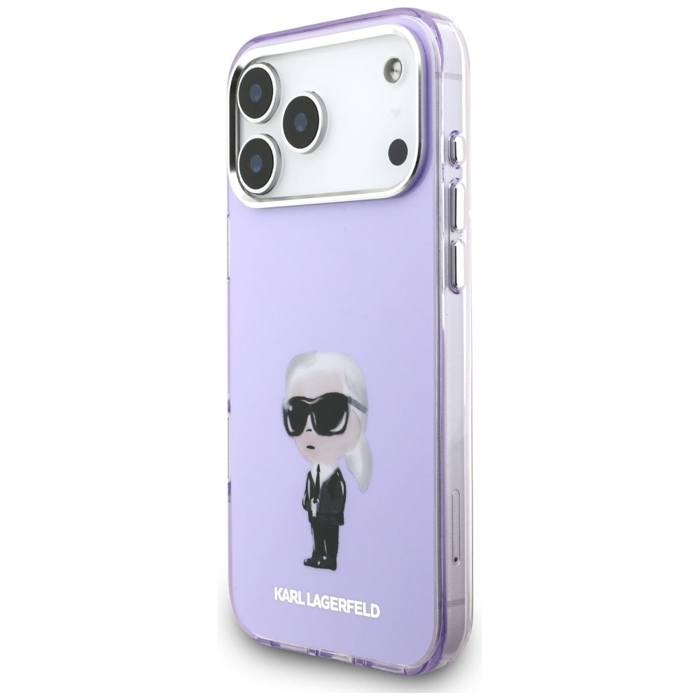 Husa MagSafe pentru Apple iPhone 17 Pro Max, Karl Lagerfeld, IML Aquarelle Logo Karl, Mov