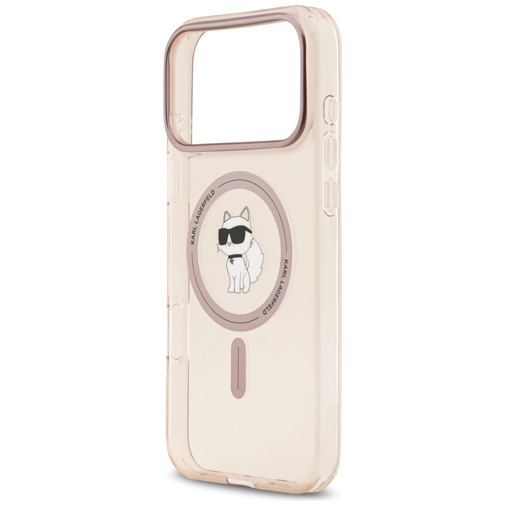 Husa MagSafe pentru Apple iPhone 17 Pro Max, Karl Lagerfeld, IML Choupette, Roz
