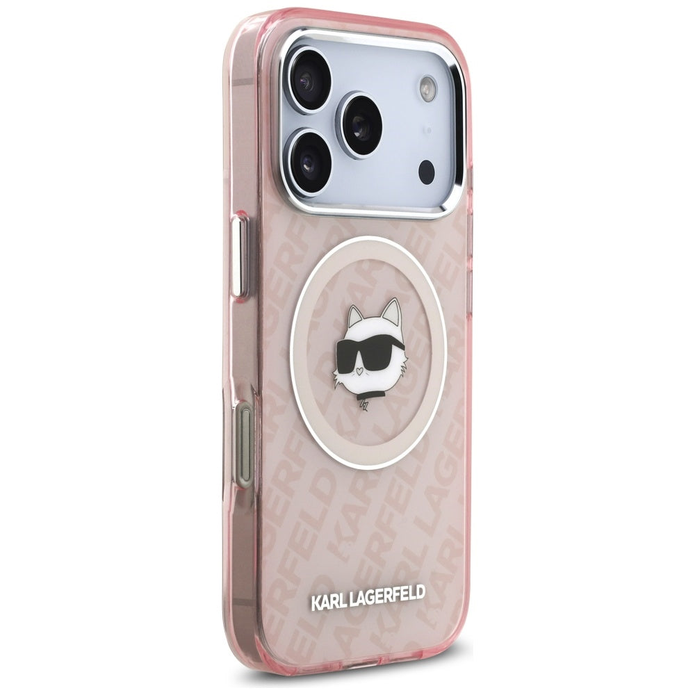 Husa MagSafe pentru Apple iPhone 17 Pro Max, Karl Lagerfeld, IML Choupette`s Head, Roz