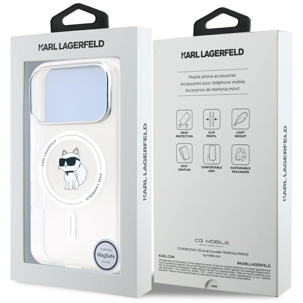 Husa MagSafe pentru Apple iPhone 17 Pro Max, Karl Lagerfeld, IML Choupette, Transparenta