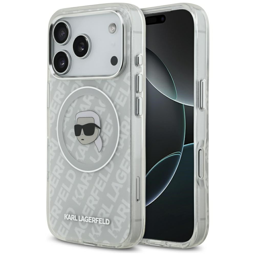 Husa MagSafe pentru Apple iPhone 17 Pro Max, Karl Lagerfeld, IML Karl`s Head, Gri