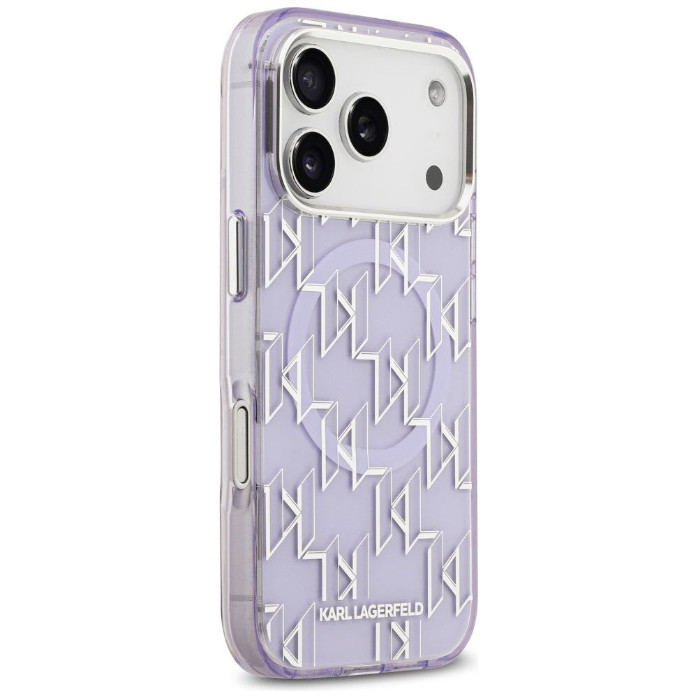 Husa MagSafe pentru Apple iPhone 17 Pro Max, Karl Lagerfeld, IML KL Monogram, Mov