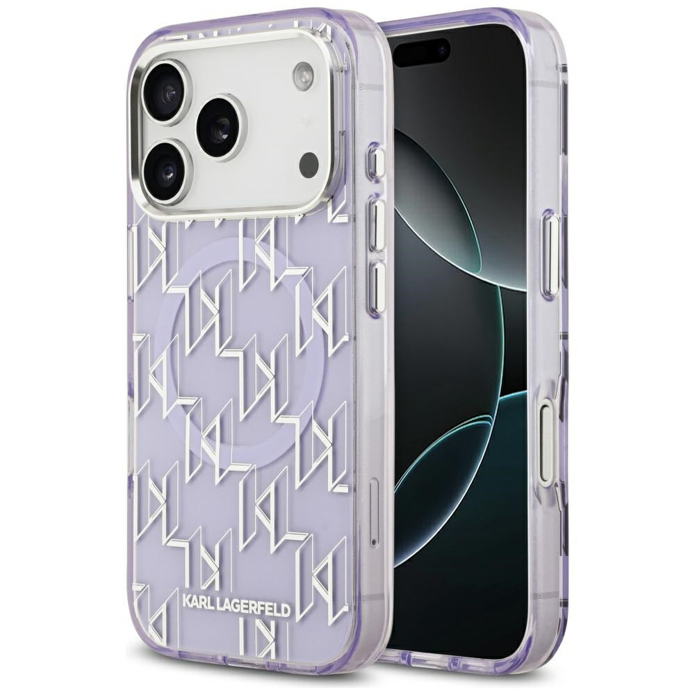 Husa MagSafe pentru Apple iPhone 17 Pro Max, Karl Lagerfeld, IML KL Monogram, Mov