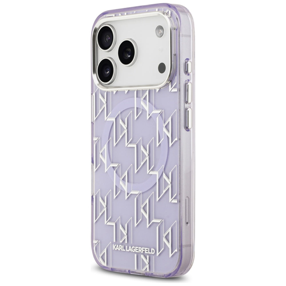 Husa MagSafe pentru Apple iPhone 17 Pro Max, Karl Lagerfeld, IML KL Monogram, Mov