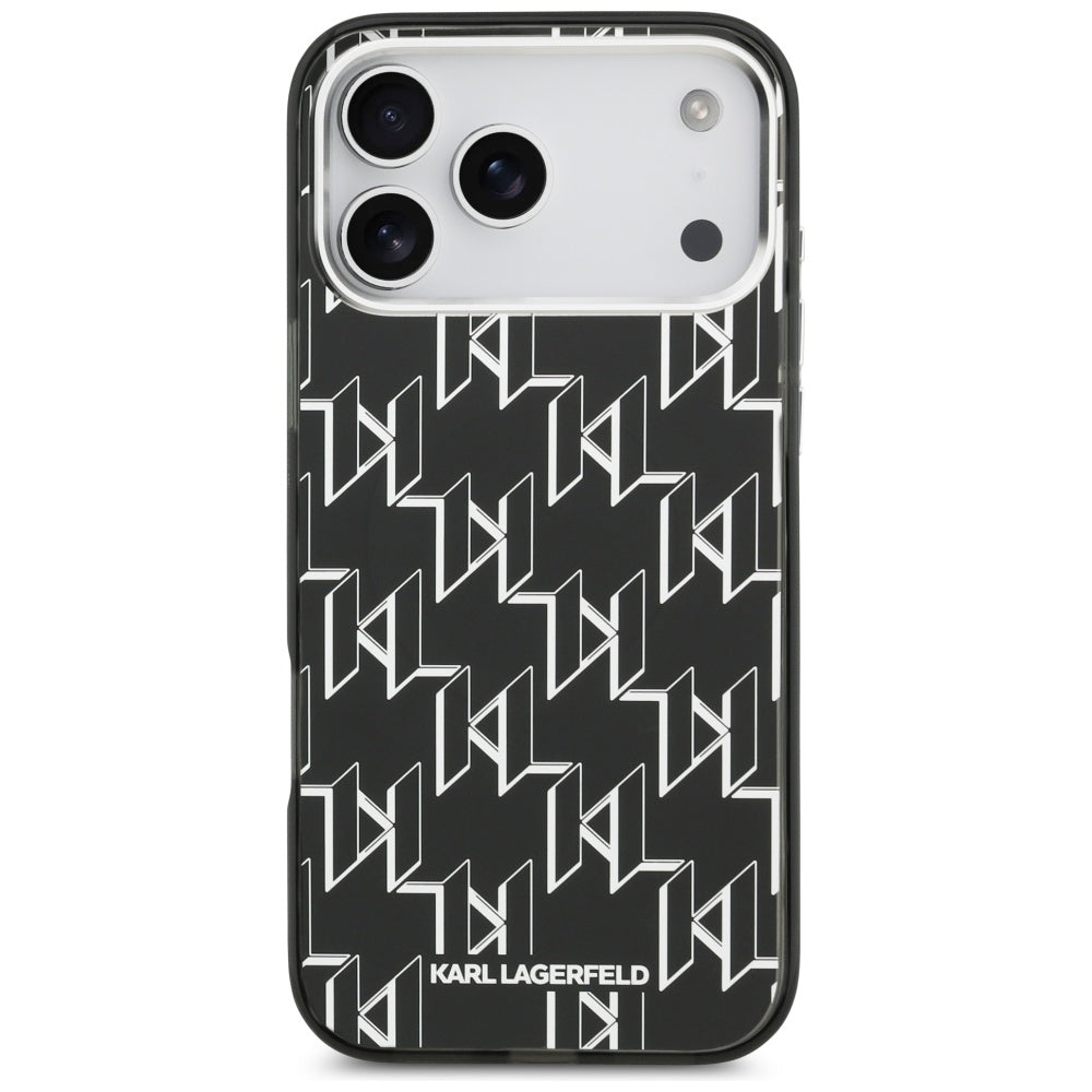 Husa MagSafe pentru Apple iPhone 17 Pro Max, Karl Lagerfeld, IML KL Monogram, Neagra