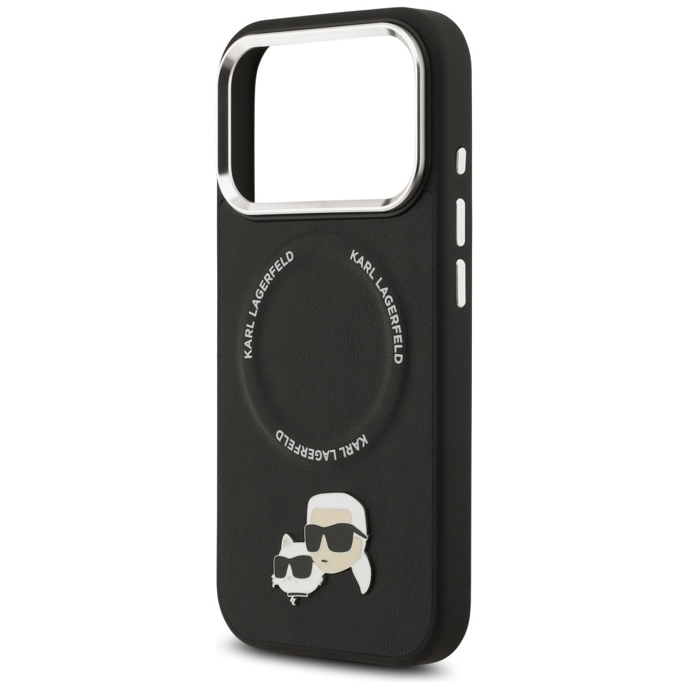 Husa MagSafe pentru Apple iPhone 17 Pro Max, Karl Lagerfeld, Karl & Choupette Pins, Neagra