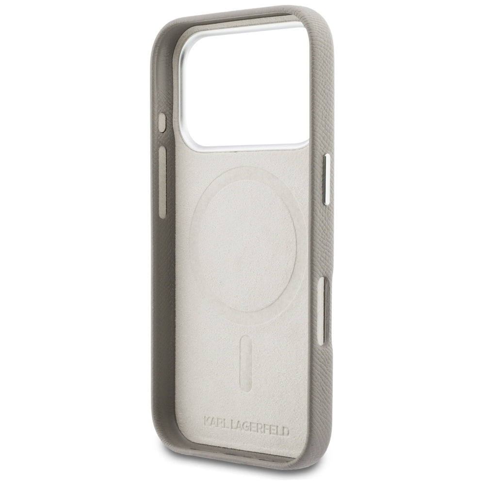 Husa MagSafe pentru Apple iPhone 17 Pro Max, Karl Lagerfeld, Karl Head Logo, Gri