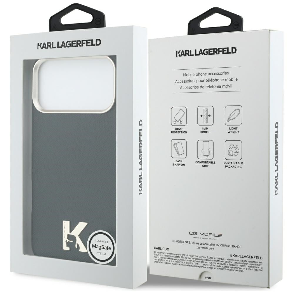 Husa MagSafe pentru Apple iPhone 17 Pro Max, Karl Lagerfeld, Karl Head Logo, Neagra