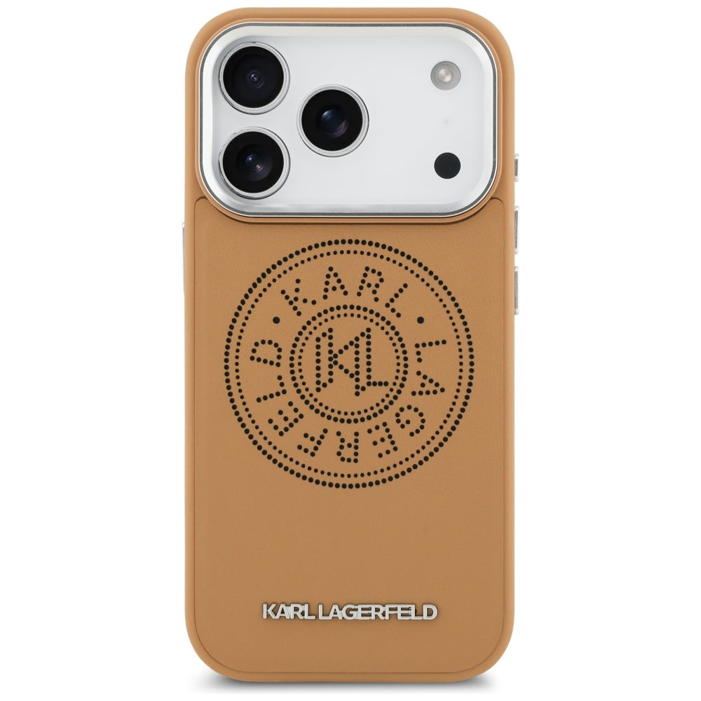 Husa MagSafe pentru Apple iPhone 17 Pro Max, Karl Lagerfeld, Point & Metal Logo, Maro