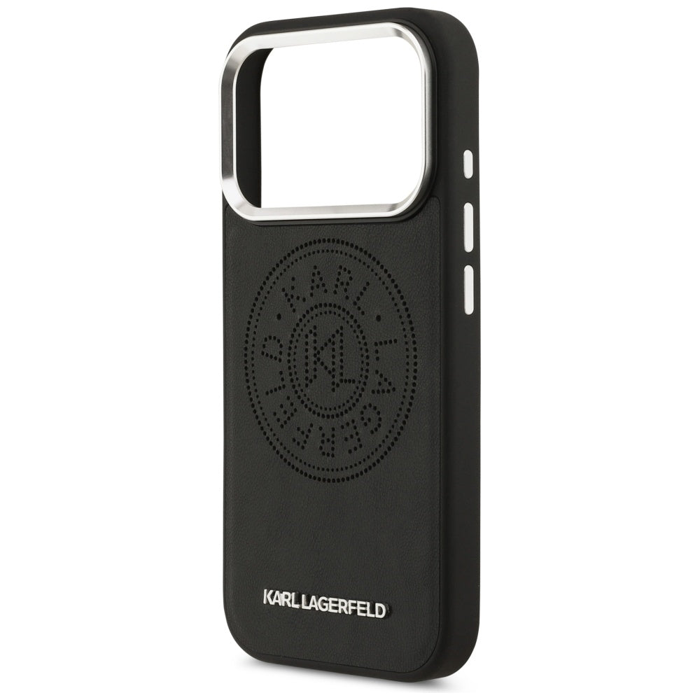 Husa MagSafe pentru Apple iPhone 17 Pro Max, Karl Lagerfeld, Point & Metal Logo, Neagra