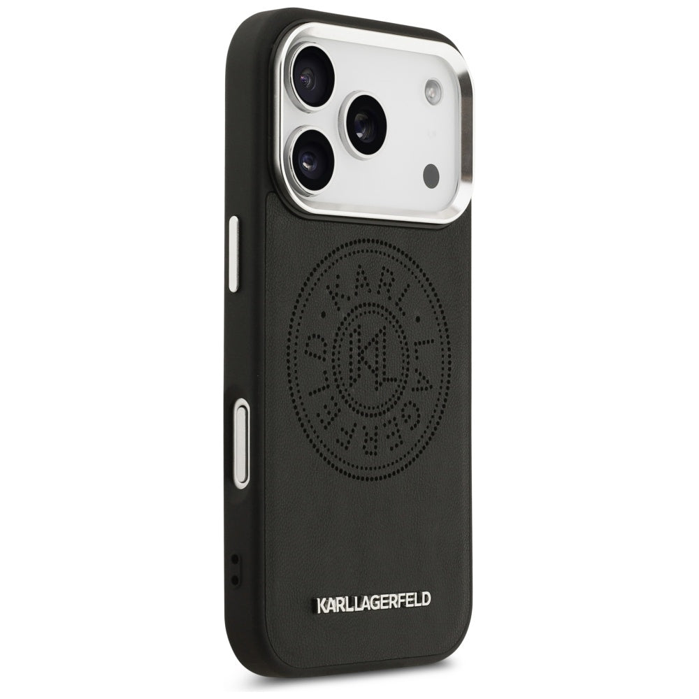 Husa MagSafe pentru Apple iPhone 17 Pro Max, Karl Lagerfeld, Point & Metal Logo, Neagra
