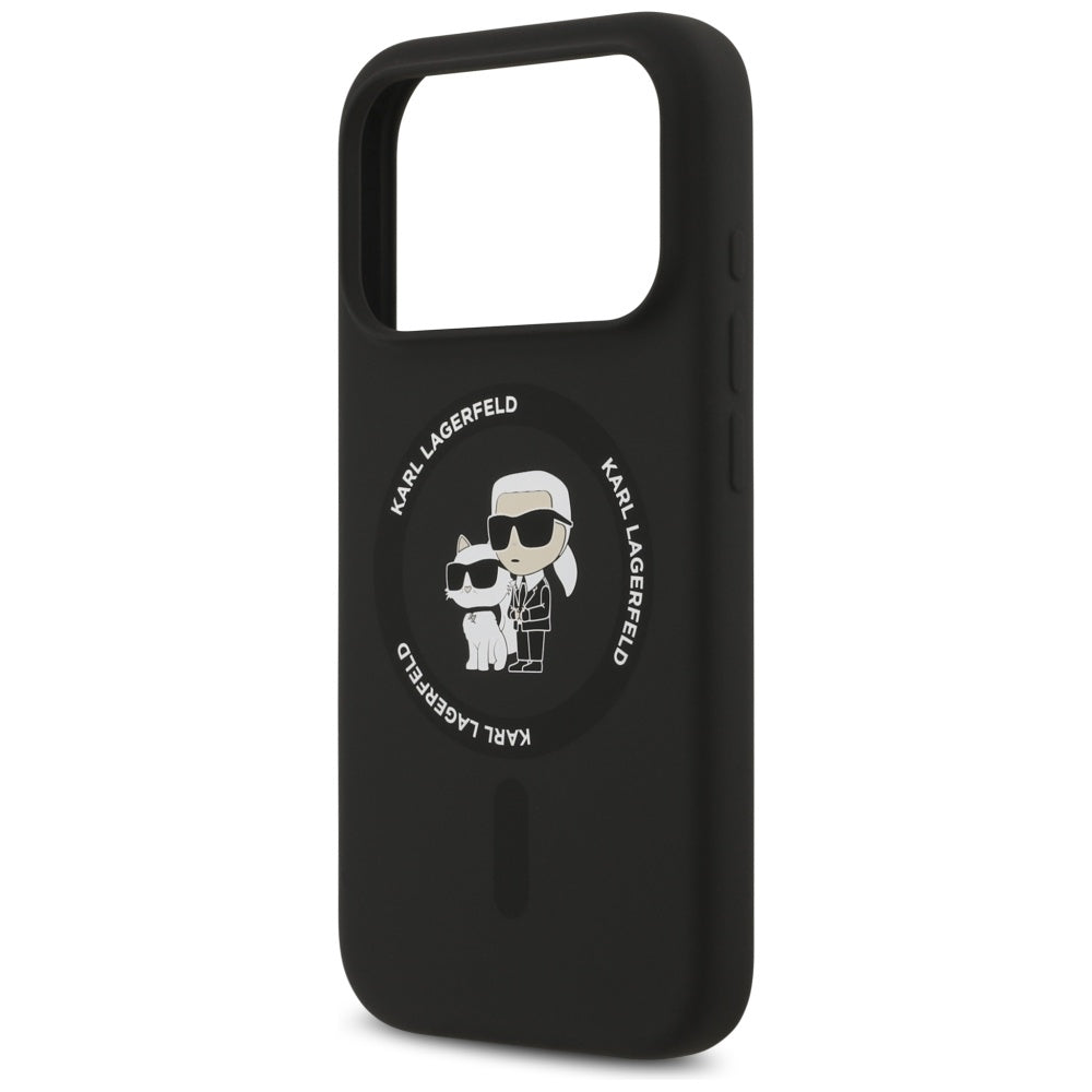 Husa MagSafe pentru Apple iPhone 17 Pro Max, Karl Lagerfeld, Ring Karl & Choupette, Neagra