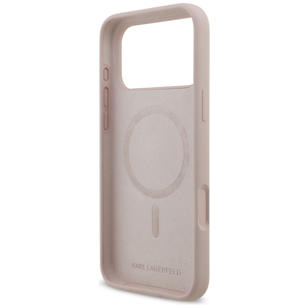 Husa MagSafe pentru Apple iPhone 17 Pro Max, Karl Lagerfeld, Ring Karl & Choupette, Roz