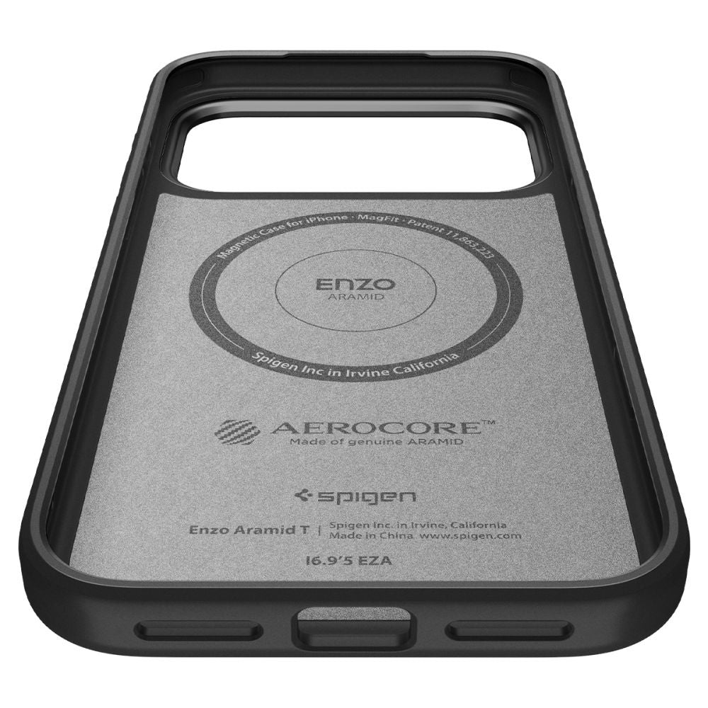 Husa MagSafe pentru Apple iPhone 17 Pro Max, Spigen, Enzo Aramid T, Neagra ACS09906