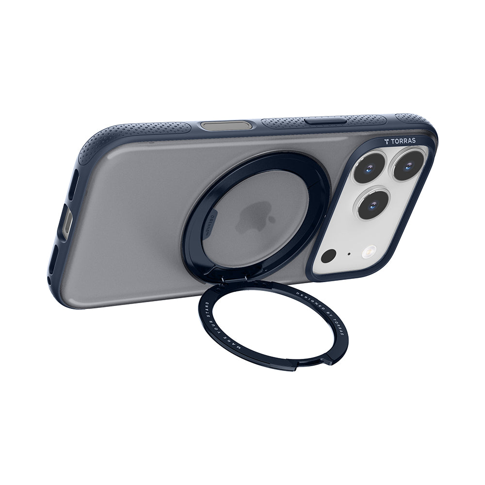 Husa MagSafe pentru Apple iPhone 17 Pro Max, Torras, Ostand R Fitness, Bleumarin