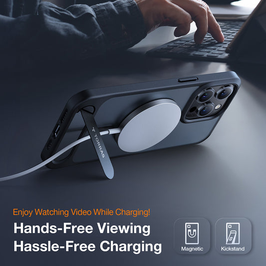 Husa MagSafe pentru Apple iPhone 17 Pro Max, Torras, Pstand, Transparenta