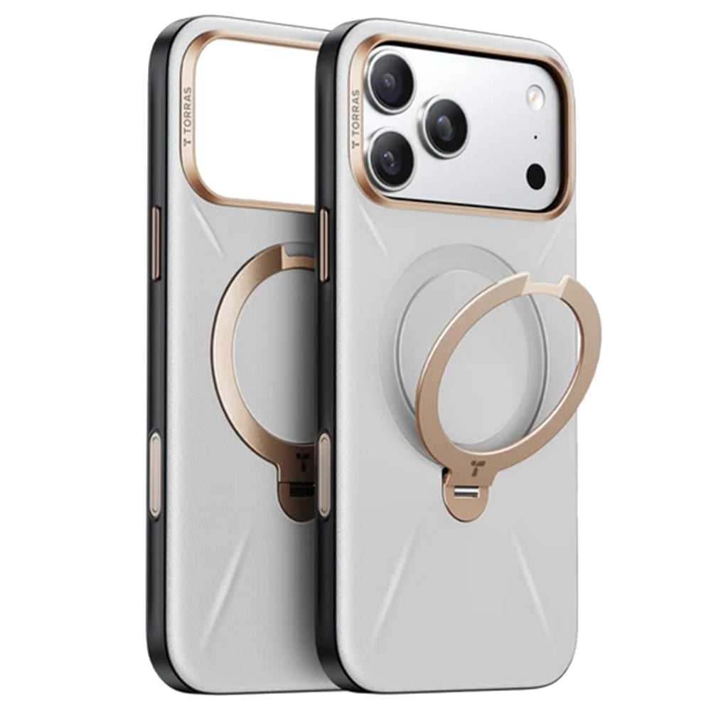 Husa MagSafe pentru Apple iPhone 17 Pro Max, Torras, QPRO Leather, Gri