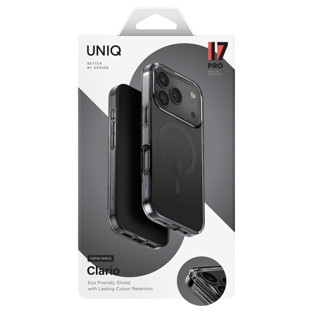 Husa MagSafe pentru Apple iPhone 17 Pro Max, UNIQ, Clario MagClick, Neagra