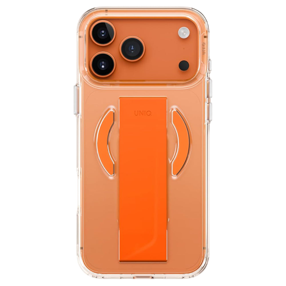 Husa MagSafe pentru Apple iPhone 17 Pro Max, UNIQ, Heldro Air MagClick, Transparenta Portocalie