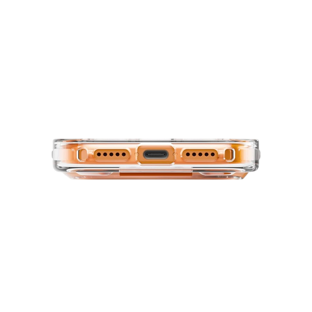 Husa MagSafe pentru Apple iPhone 17 Pro Max, UNIQ, Heldro Air MagClick, Transparenta Portocalie