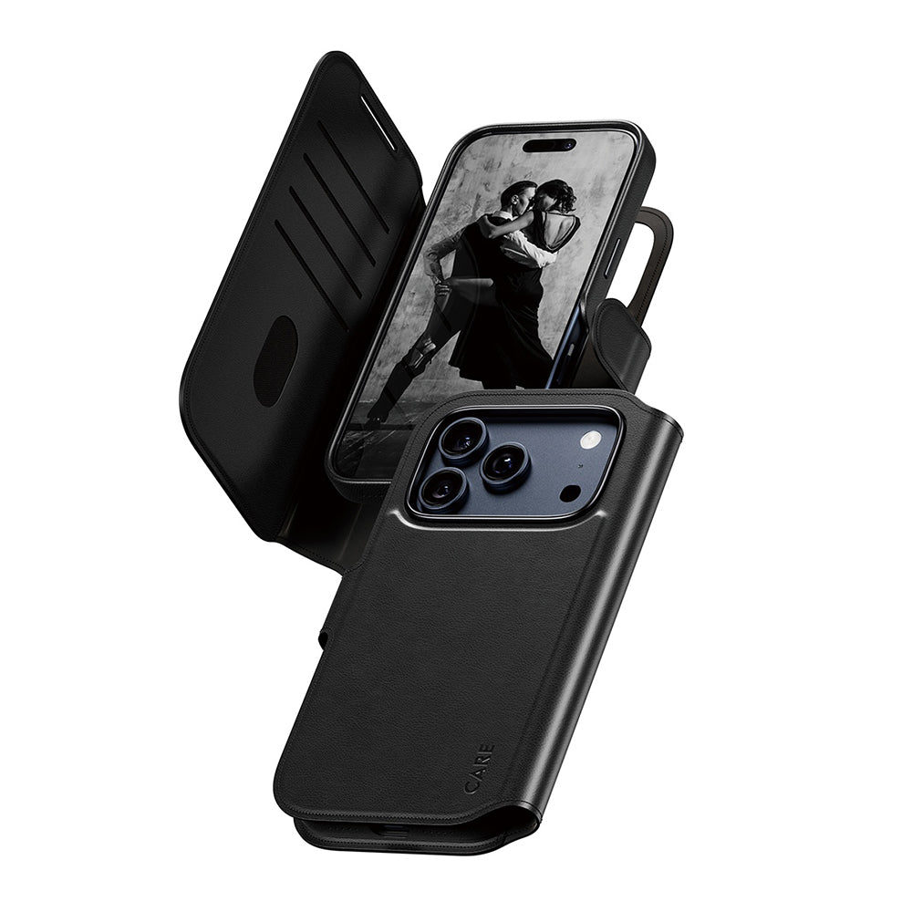Husa MagSafe pentru Apple iPhone 17 Pro, PanzerGlass, Care Feature Tango Two-in-One, Neagra